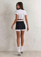 Shorts-Saia Superhot Fitt Preto e Branco SKT5536 UV50/80+ C/ Bolsos