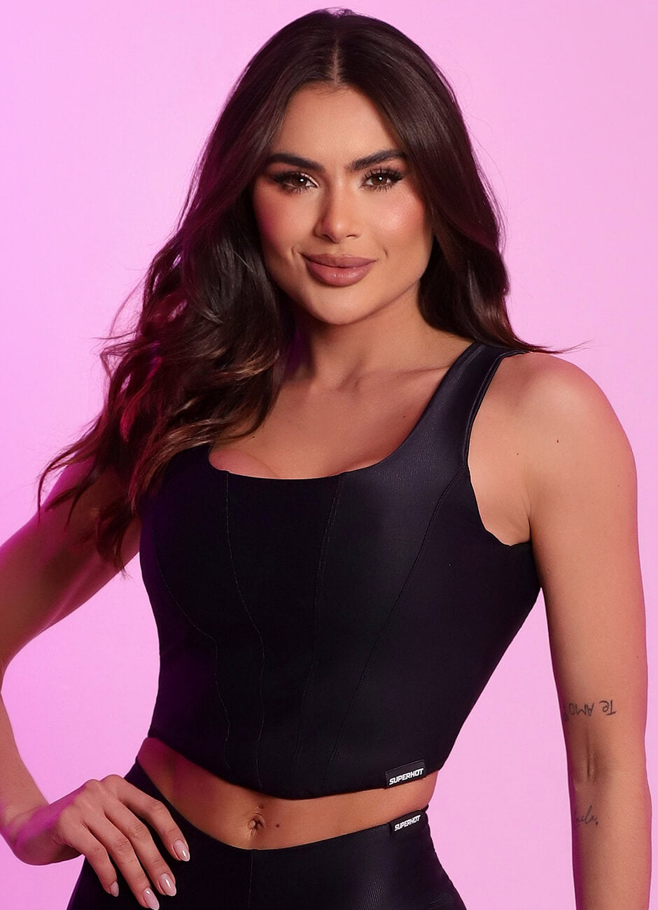 Blusa Corset Superhot Wet+ Preto BL5667 UV50+