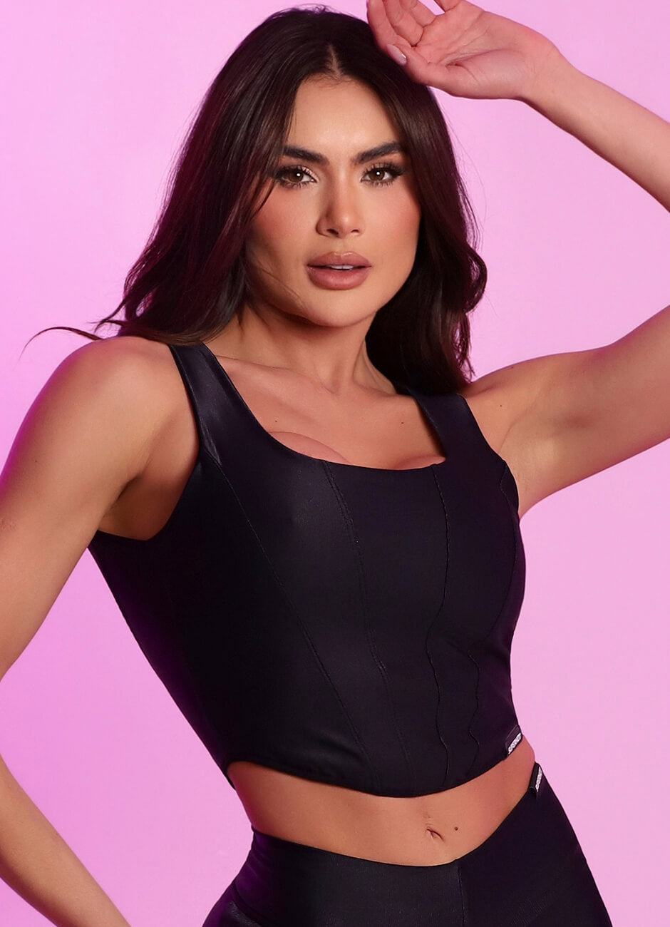 Blusa Corset Superhot Wet+ Preto BL5667 UV50+