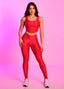Legging Superhot Wet+ Vermelho CAL5674 UV50+ Empina Bumbum