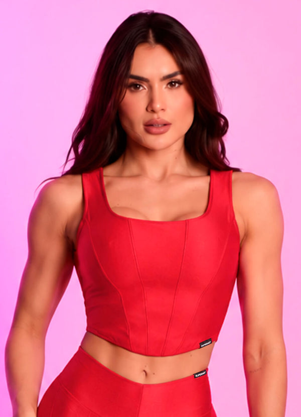 Blusa Corset Superhot Wet+ Vermelho BL5673 UV50+