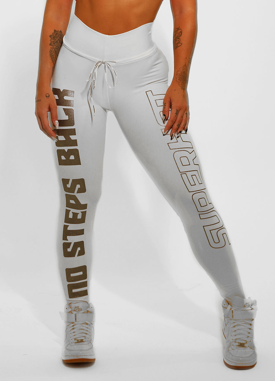 Legging Cós Alto Superhot Blackout Branco CAL5072