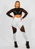 Legging Cós Alto Superhot Blackout Branco CAL5103
