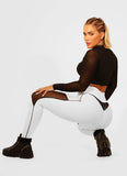 Legging Cós Alto Superhot Blackout Branco CAL5103