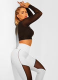 Legging Cós Alto Superhot Blackout Branco CAL5103