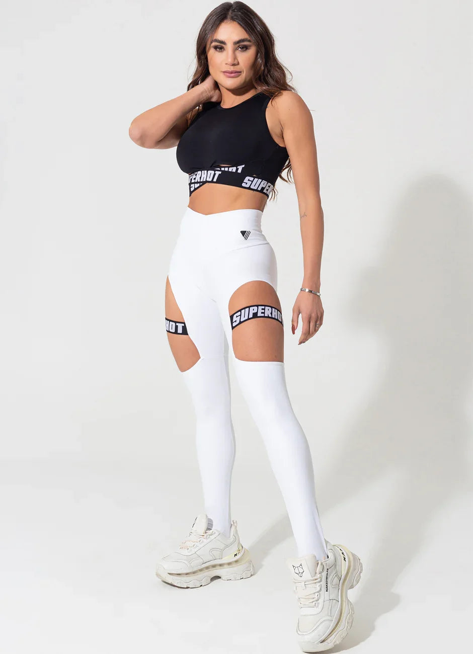 Legging Superhot Blackout Branco CAL5137