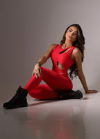 Macacão Superhot Wet Vemelho MAC5633 UV50+ Forrado Sem Bojo