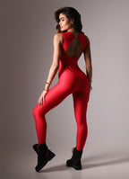 Macacão Superhot Wet Vemelho MAC5633 UV50+ Forrado Sem Bojo