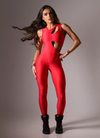 Macacão Superhot Wet Vemelho MAC5633 UV50+ Forrado Sem Bojo