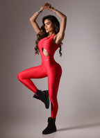 Macacão Superhot Wet Vemelho MAC5633 UV50+ Forrado Sem Bojo