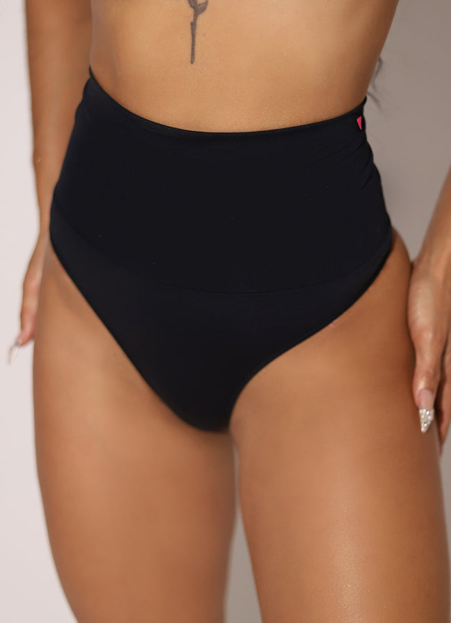 Modeling Black Superhot Sports Panties Hover Image