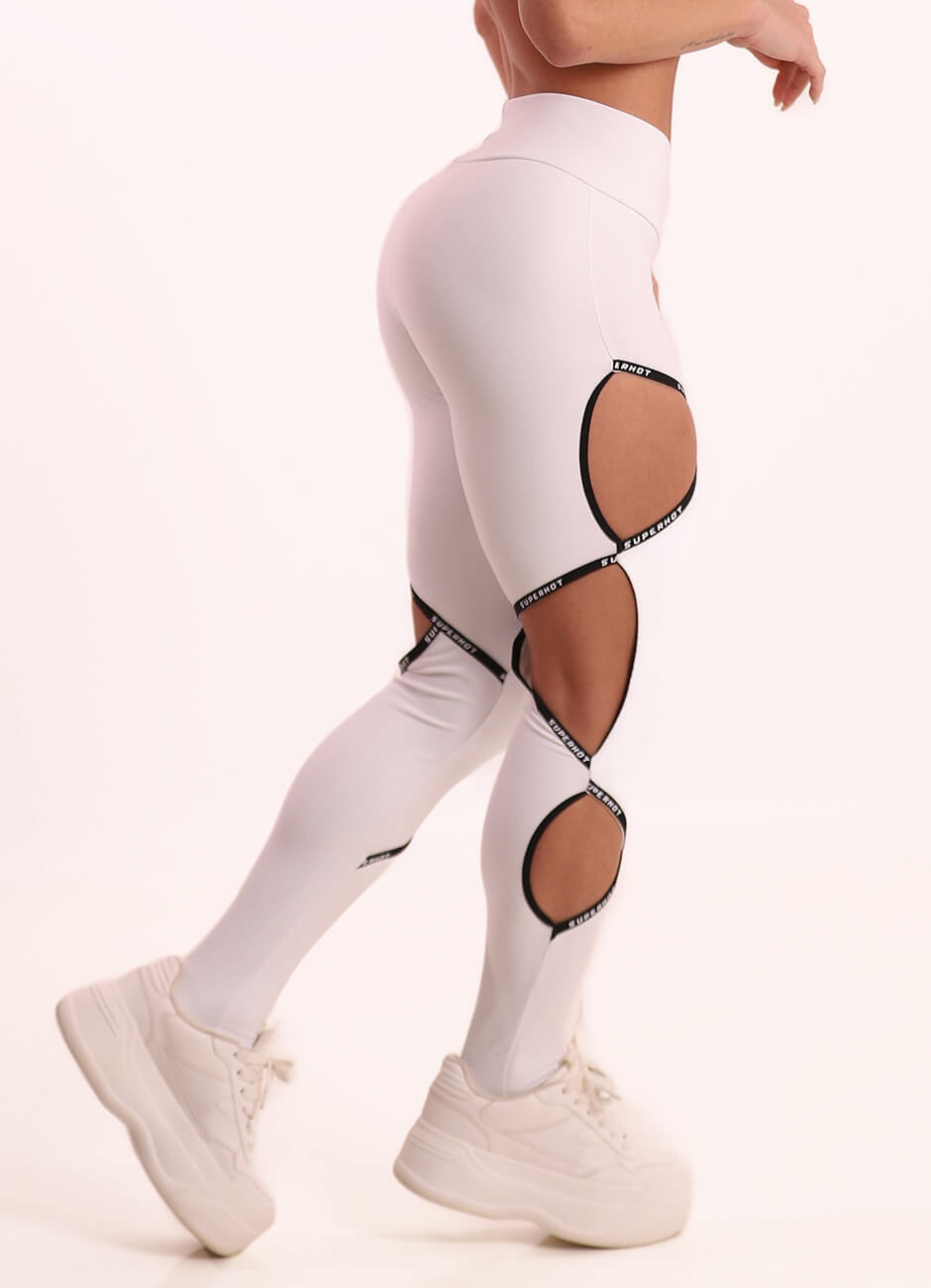 Legging Superhot Blackout Branco CAL5589 UV50+