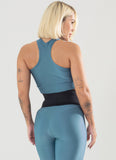 Top Superhot Gleam Azul Petróleo