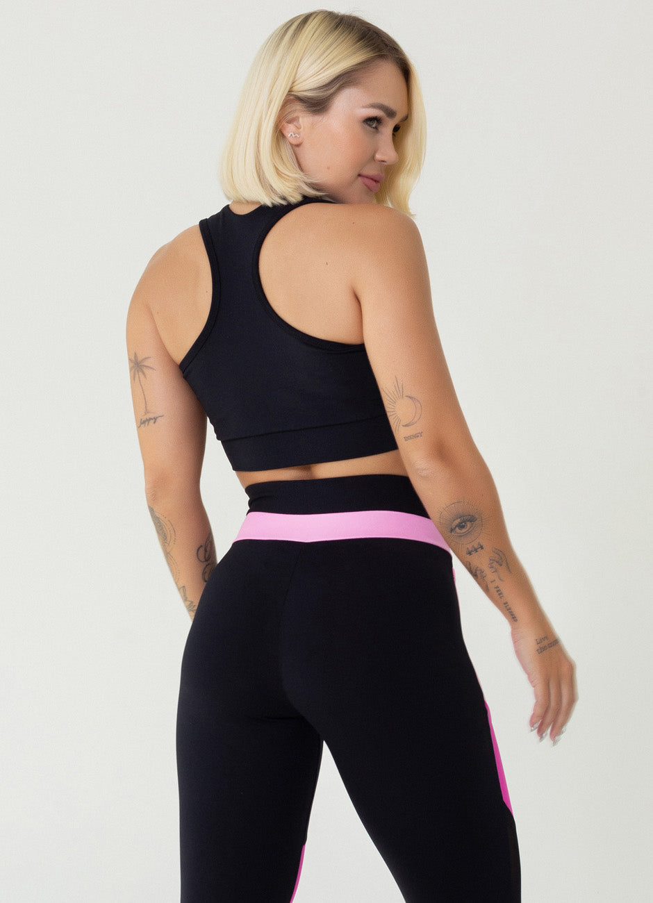 Legging Superhot Comfy Preta & Pink CAL5034