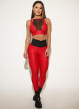 Legging Cós Alto Superhot Gleam Vermelho CAL5352