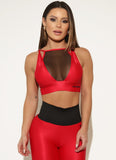 Legging Cós Alto Superhot Gleam Vermelho CAL5352