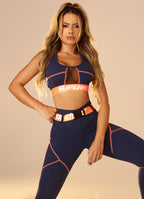 Legging Cós Médio Superhot Comfy Azul Marinho CAL5428 Proteção UV50+