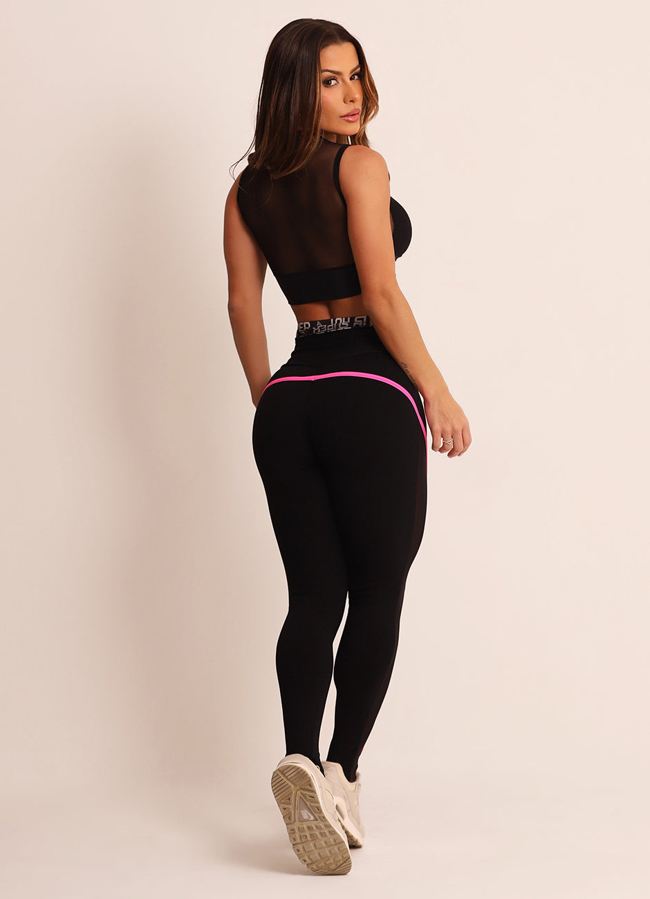 Legging Cós Alto Superhot Comfy Preto CAL5468 Proteção UV50+