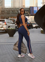 Legging Cós Médio Superhot Comfy Azul Marinho CAL5519 UV50+