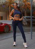 Legging Cós Médio Superhot Comfy Azul Marinho CAL5519 UV50+