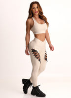 Legging Cós Médio Superhot Blackout Off-White CAL5552 UV50+