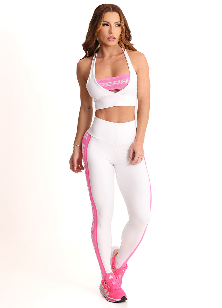 Legging Cós Médio Superhot Blackout Branco CAL5568 UV50+ Imagem principal do produto