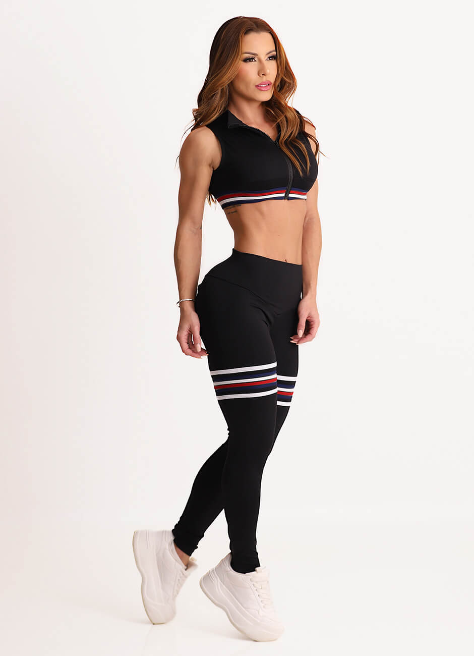 Legging Cós Médio Superhot Adaptive Preto CAL5565 UV80+