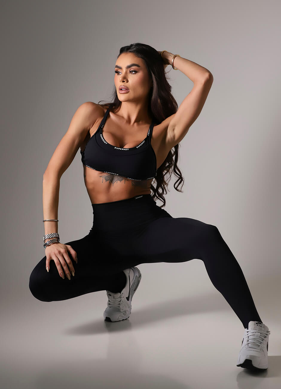 Legging Superhot Blackout Preto CAL5646 UV50+ Cós Médio