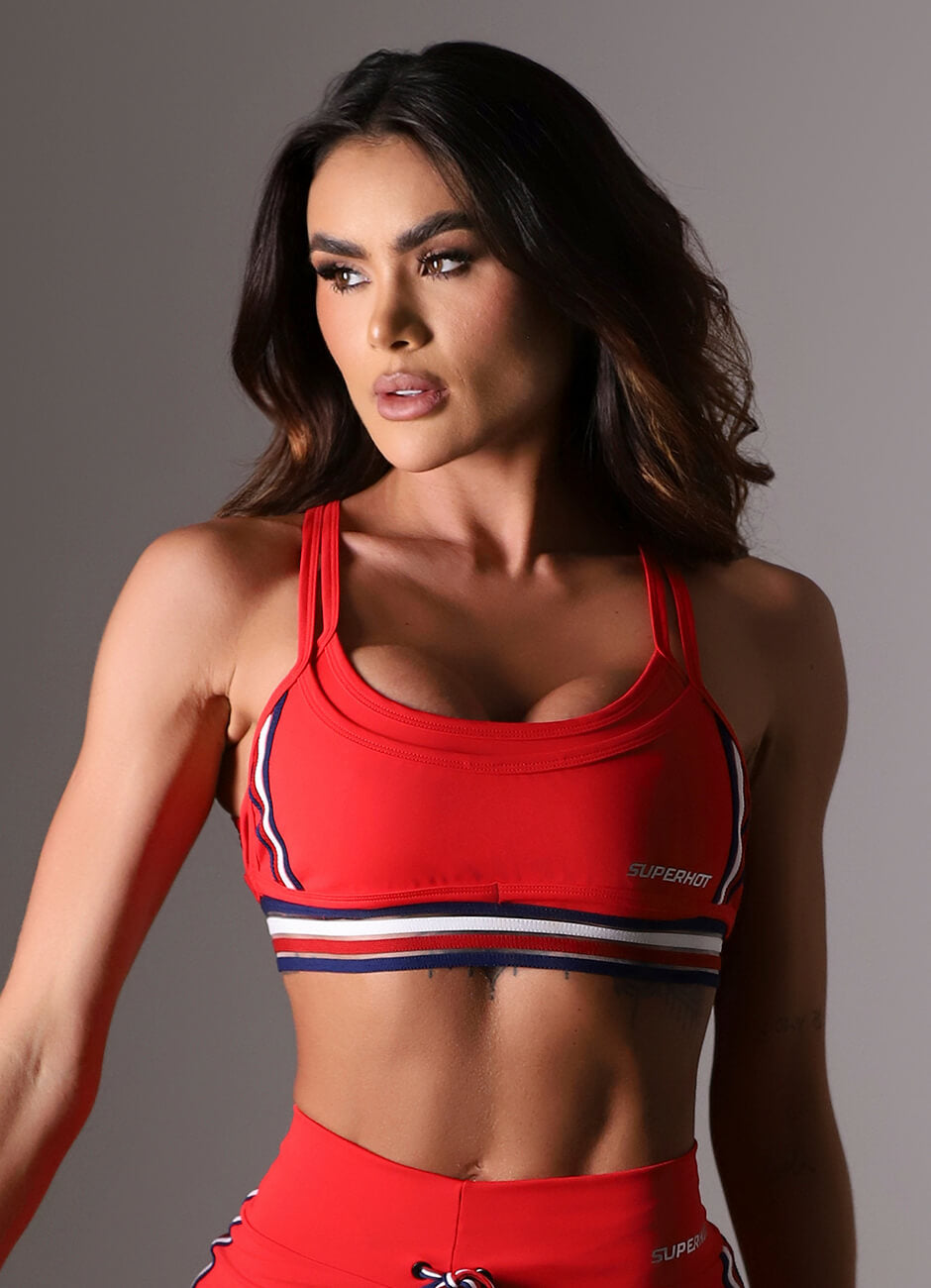 Top Superhot Blackout Vermelho TOP5638 UV50+ Forrado Sem Bojo