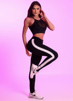 Legging Superhot Blackout Preto com cinto CAL5658 UV50+ Cós Médio