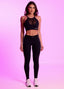 Legging Superhot Blackout Preto com cinto CAL5658 UV50+ Cós Médio