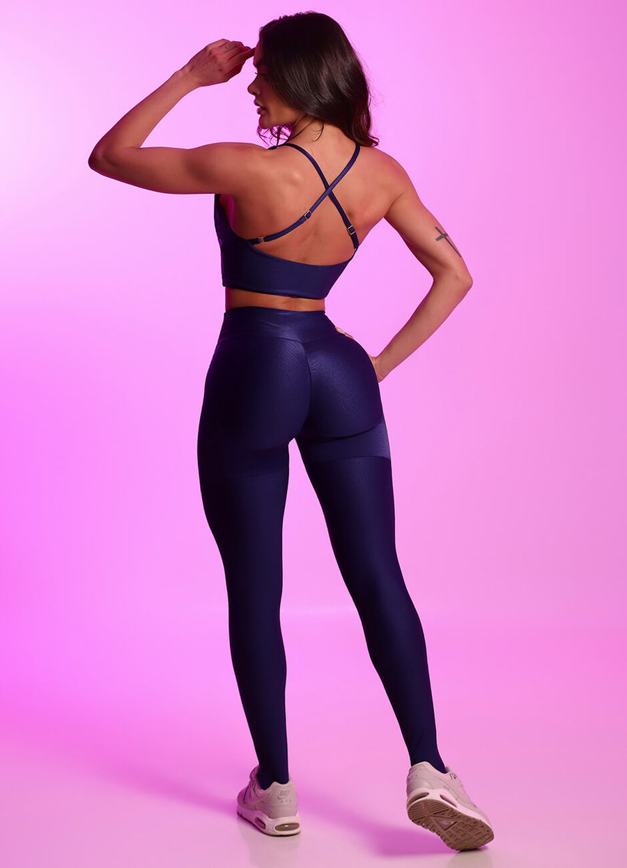 Legging Superhot Wet+ Azul Marinho CAL5657 UV50+ Empina Bumbum Imagem secundária do produto