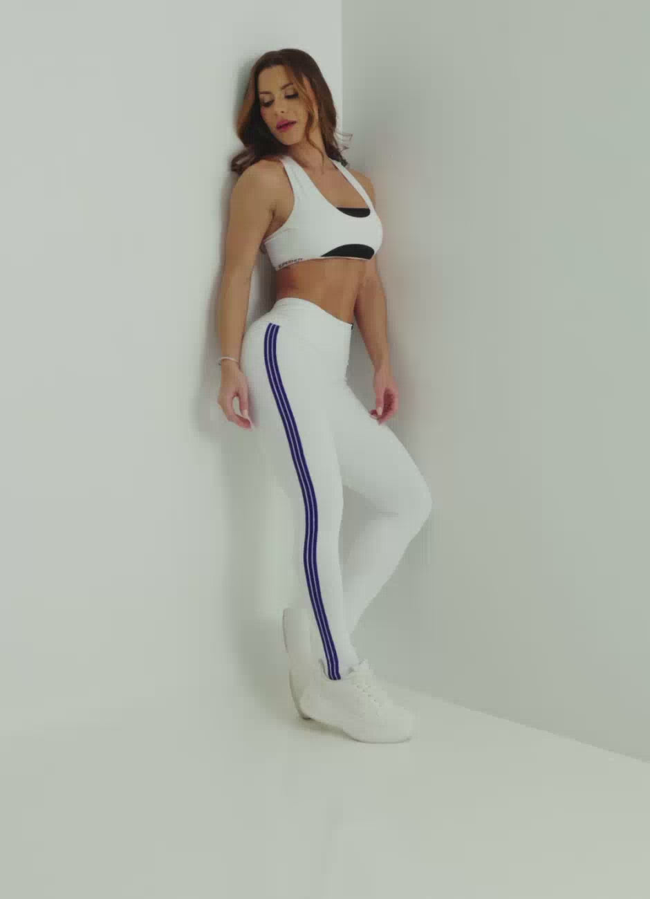 Legging Cós Médio Superhot Blackout Branco CAL5569 UV50+